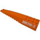 LEGO Orange Keil 4 x 16 Verdreifachen Gebogen mit Weiß 'ARCTIC-2' auf both sides Aufkleber (45301)