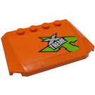 LEGO Oranje Wig 4 x 6 Gebogen met Lime, Zilver en Wit 'XTREME' Sticker (52031)