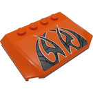 LEGO Orange Keil 4 x 6 Gebogen mit Aufkleber from set 8162 (52031)