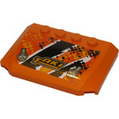 LEGO Oranje Wig 4 x 6 Gebogen met 'TAKI' Sticker (52031)