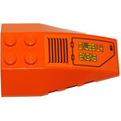 LEGO Orange Keil 6 x 4 Verdreifachen Gebogen mit Luft Intake und 'DAWES L4 Motor' Links Aufkleber (43712)