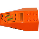 LEGO Orange Keil 6 x 4 Verdreifachen Gebogen mit Luft Intake und 'DAWES L4 Motor' Recht Aufkleber (43712)