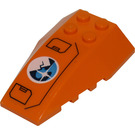 LEGO Orange Wedge 6 x 4 Triple Curved with Arctic Explorer Logo (Model Left) Sticker (43712)