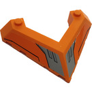 LEGO Orange Wedge 6 x 8 (45°) with Pointed Cutout with Vents Sticker (22390)