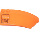 LEGO Orange Wedge Curved 3 x 8 x 2 Right with Danger and Flammable Liquid Sticker (41749)