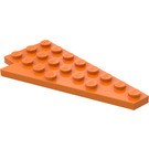 LEGO Oranje Wig Plaat 4 x 8 Vleugel Rechtsaf met onderkant Stud Notch (3934)