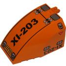 LEGO Orange Windscreen 6 x 8 x 4 with Hinge with "XI-203" (42602)