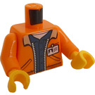 LEGO Oranje Zipper Jasje Torso met Mining logo op Terug (973 / 76382)