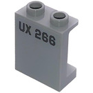 LEGO Panel 1 x 2 x 2 with UX 266 Sticker with Side Supports, Hollow Studs