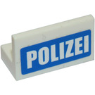 LEGO Panneau 1 x 2 x 1 avec Polizei Autocollant avec coins carrés (4865)