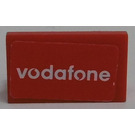 LEGO Panel 1 x 2 x 1 with White 'vodafone' Sticker with Square Corners (4865)
