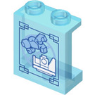 LEGO Panel 1 x 2 x 2 mit Minifigure Falling Aufkleber mit Seitenstützen, Hohlbolzen