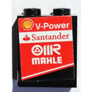 LEGO Panel 1 x 2 x 2 with "V-Power Santander mahle" Sticker with Side Supports, Hollow Studs (6268)