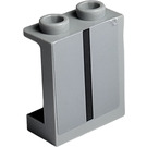 LEGO Panel 1 x 2 x 2 with Vertical Black Stripe on Gray Sticker with Side Supports, Hollow Studs