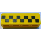 LEGO Panel 1 x 4 with Rounded Corners with Black Checkered Pattern Sticker (15207)