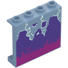 LEGO Panel 1 x 4 x 3 med Dark Lilla Smoke og Magenta Splashes med sidestøtter, hule knotter (35323 / 101416)