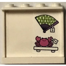 LEGO Panel 1 x 4 x 3 with Fan and crab Sticker with Side Supports, Hollow Studs (35323)