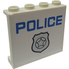 LEGO Paneel 1 x 4 x 3 met Politie en Kenteken Sticker met zijsteunen, holle noppen (35323)