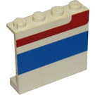 LEGO Paneel 1 x 4 x 3 met Rood/Blauw Stripe zonder zijsteunen, volle noppen (4215)