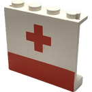 LEGO Panel 1 x 4 x 3 with Red Cross and Stripe without Side Supports, Solid Studs (4215)