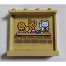 LEGO Panel 1 x 4 x 3 mit Shelf mit Lucky Katze und Trophies Aufkleber mit Seitenstützen, Hohlbolzen (35323)