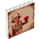 LEGO Panel 1 x 6 x 5 with Explorer Holding Red Diamond (59349 / 68414)