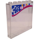 LEGO Panel 1 x 6 x 5 with Flower and Magenta Wave Sticker (59349)
