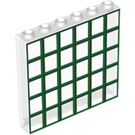 LEGO Paneeli 1 x 6 x 5 jossa Vihreä Ikkuna Grid Koriste (59349 / 69356)