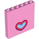 LEGO Paneel 1 x 6 x 5 met Hart (59349 / 104475)