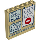 LEGO Paneel 1 x 6 x 5 met Minion pictures en 'GRU's LAiR' poster (59349 / 68352)