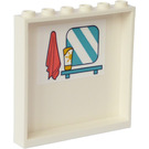 LEGO Panel 1 x 6 x 5 with Towel, Mirror, Shelf and Cream Sticker (59349)
