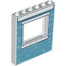 LEGO Paneel 1 x 6 x 6 met Venster Uitsparing met Blauw Muur (15627 / 50137)