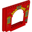 LEGO Panel 4 x 16 x 10 med Gate Hull med Brann Entrance (15626 / 78211)