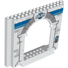 LEGO Panel 4 x 16 x 10 med Gate Hull med "Politi" (15626 / 16328)