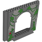 LEGO Panel 4 x 16 x 10 with Gate Hole with Red button and Ivy (15626 / 38170)