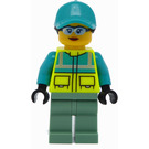 LEGO Paramedic with Black Ponytail Hair with Dark Turquoise Cap Minifigure