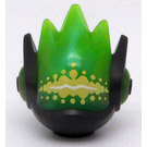 LEGO Pearl Dark Gray Alien Head with Transparent Green Face