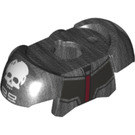 LEGO Pearl Dark Gray Armour with Curved Shoulders with Skull and Dark Red Line (69133 / 78643)