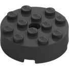 LEGO Pearl Dark Gray Brick 4 x 4 Round with Hole (87081)