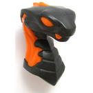 LEGO Pearl Dark Gray Cobra head with Orange Scales