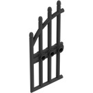 LEGO Pärl Mörkgrå Dörr 1 x 4 x 9 Arched Gate med Bars (42448)