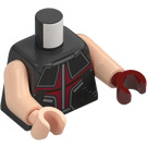 LEGO Gris oscuro perla Hawkeye con Rojo oscuro y Quiver con Rojo oscuro Mano Minifigura Torso (973 / 76382)