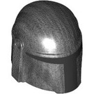 LEGO Perle dunkelgrau Helm mit Sides Löcher mit Mandalorian Schwarz Abschnitt (64220 / 105748)