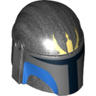 LEGO Pearl Dark Gray Helmet with Sides Holes with Pre Vizsla Blue Pattern (10967 / 87610)