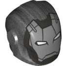 LEGO Perle dunkelgrau Helm mit Smooth Vorderseite mit Silber Iron Man Maske (28631 / 69165)