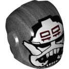 LEGO Perle dunkelgrau Helm mit Smooth Vorderseite mit Wrecker Weiß Gesicht (28631 / 68788)