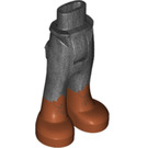 LEGO Pärl Mörkgrå Höft med Pants med Mörk Orange Boots (35642)