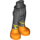 LEGO Perle dunkelgrau Hüfte mit Pants mit Orange Shoes (16985 / 92821)