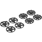 LEGO Pearl Dark Gray Hub Caps (9 Spoke and 5 Spoke) (72210)