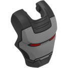 LEGO Pearl Dark Gray Iron Man Visor with War Machine Silver Face, Red Eyes and Black Trim (80580)